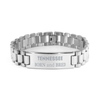 Proud Tennessee Gifts, Born and bred, Tennessee State Christmas Birthday Ladder Stainless Steel Bracelet For Men, Women, Friends