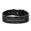 Funny Administrative Assistant Gifts, Because I am the Administrative Assistant, Appreciation Gifts for Administrative Assistant, Birthday Black Shark Mesh Bracelet For Men, Women, Friends