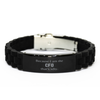 Funny CFO Gifts, Because I am the CFO, Appreciation Gifts for CFO, Birthday Black Glidelock Clasp Bracelet For Men, Women, Friends