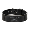 Funny Chef Gifts, Because I am the Chef, Appreciation Gifts for Chef, Birthday Black Shark Mesh Bracelet For Men, Women, Friends