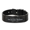 Funny Childcare Worker Gifts, Because I am the Childcare Worker, Appreciation Gifts for Childcare Worker, Birthday Black Shark Mesh Bracelet For Men, Women, Friends