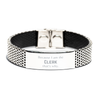 Funny Clerk Gifts, Because I am the Clerk, Appreciation Gifts for Clerk, Birthday Stainless Steel Bracelet For Men, Women, Friends