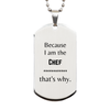 Funny Chef Gifts, Because I am the Chef, Appreciation Gifts for Chef, Birthday Silver Dog Tag For Men, Women, Friends