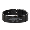 Funny Fitness Trainer Gifts, Because I am the Fitness Trainer, Appreciation Gifts for Fitness Trainer, Birthday Black Shark Mesh Bracelet For Men, Women, Friends
