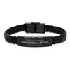 Funny Correctional Officer Gifts, Because I am the Correctional Officer, Appreciation Gifts for Correctional Officer, Birthday Braided Leather Bracelet For Men, Women, Friends