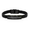 Funny Law Enforcement Officer Gifts, Because I am the Law Enforcement Officer, Appreciation Gifts for Law Enforcement Officer, Birthday Braided Leather Bracelet For Men, Women, Friends