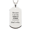 Funny Parking Lot Attendant Gifts, Because I am the Parking Lot Attendant, Appreciation Gifts for Parking Lot Attendant, Birthday Silver Dog Tag For Men, Women, Friends