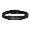 Funny Mental Health Counselor Gifts, Because I am the Mental Health Counselor, Appreciation Gifts for Mental Health Counselor, Birthday Braided Leather Bracelet For Men, Women, Friends