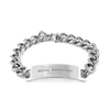 Funny Naval Architect Gifts, Because I am the Naval Architect, Appreciation Gifts for Naval Architect, Birthday Cuban Chain Stainless Steel Bracelet For Men, Women, Friends