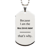 Funny Real Estate Agent Gifts, Because I am the Real Estate Agent, Appreciation Gifts for Real Estate Agent, Birthday Silver Dog Tag For Men, Women, Friends