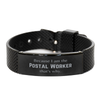Funny Postal Worker Gifts, Because I am the Postal Worker, Appreciation Gifts for Postal Worker, Birthday Black Shark Mesh Bracelet For Men, Women, Friends