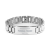 Funny Personal Trainer Gifts, Because I am the Personal Trainer, Appreciation Gifts for Personal Trainer, Birthday Ladder Stainless Steel Bracelet For Men, Women, Friends