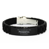 Funny Principal Gifts, Because I am the Principal, Appreciation Gifts for Principal, Birthday Black Glidelock Clasp Bracelet For Men, Women, Friends
