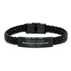 Funny Physician Assistant Gifts, Because I am the Physician Assistant, Appreciation Gifts for Physician Assistant, Birthday Braided Leather Bracelet For Men, Women, Friends