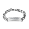 Funny Schoolbus Driver Gifts, Because I am the Schoolbus Driver, Appreciation Gifts for Schoolbus Driver, Birthday Cuban Chain Stainless Steel Bracelet For Men, Women, Friends