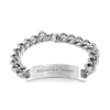 Funny Securities Trader Gifts, Because I am the Securities Trader, Appreciation Gifts for Securities Trader, Birthday Cuban Chain Stainless Steel Bracelet For Men, Women, Friends
