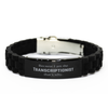 Funny Transcriptionist Gifts, Because I am the Transcriptionist, Appreciation Gifts for Transcriptionist, Birthday Black Glidelock Clasp Bracelet For Men, Women, Friends