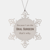 Funny Oral Surgeon Gifts, Because I am the Oral Surgeon, Appreciation Gifts for Oral Surgeon, Birthday Snowflake Ornament For Men, Women, Friends