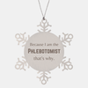 Funny Phlebotomist Gifts, Because I am the Phlebotomist, Appreciation Gifts for Phlebotomist, Birthday Snowflake Ornament For Men, Women, Friends