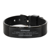 Sympathy Gifts For Loss Of Stepdad Memorial Black Shark Mesh Bracelet Gifts, Stepdad If love alone could have kept you here, you would have lived forever., In Loving Memory Stepdad Remembrance Gifts
