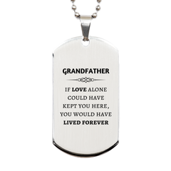 Sympathy Gifts For Loss Of Grandfather Memorial Silver Dog Tag Gifts, Grandfather If love alone could have kept you here, you would have lived forever., In Loving Memory Grandfather Remembrance Gifts