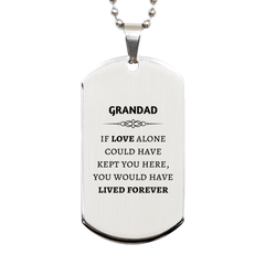 Sympathy Gifts For Loss Of Grandad Memorial Silver Dog Tag Gifts, Grandad If love alone could have kept you here, you would have lived forever., In Loving Memory Grandad Remembrance Gifts