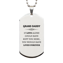 Sympathy Gifts For Loss Of Grand Daddy Memorial Silver Dog Tag Gifts, Grand Daddy If love alone could have kept you here, you would have lived forever., In Loving Memory Grand Daddy Remembrance Gifts