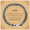 Sympathy Gifts For Loss Of Aunt Memorial Cuban Link Chain Bracelet Gifts, Aunt If love alone could have kept you here, you would have lived forever., In Loving Memory Aunt Remembrance Gifts