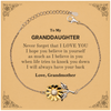 To My Granddaughter Sunflower Bracelet, Supporting Gifts for Granddaughter from Grandmother, Granddaughter Birthday Christmas Graduation Granddaughter Never forget that I love you I hope you believe in yourself as much as I believe in you. Love, Grandmoth