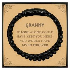 Sympathy Gifts For Loss Of Granny Memorial Stone Leather Bracelets Gifts, Granny If love alone could have kept you here, you would have lived forever., In Loving Memory Granny Remembrance Gifts