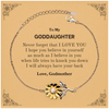 To My Goddaughter Sunflower Bracelet, Supporting Gifts for Goddaughter from Godmother, Goddaughter Birthday Christmas Graduation Goddaughter Never forget that I love you I hope you believe in yourself as much as I believe in you. Love, Godmother