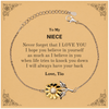 To My Niece Sunflower Bracelet, Supporting Gifts for Niece from Tio, Niece Birthday Christmas Graduation Niece Never forget that I love you I hope you believe in yourself as much as I believe in you. Love, Tio