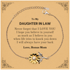 To My Daughter In Law Sunflower Bracelet, Supporting Gifts for Daughter In Law from Bonus Mom, Daughter In Law Birthday Christmas Graduation Daughter In Law Never forget that I love you I hope you believe in yourself as much as I believe in you. Love, Bon
