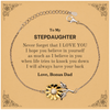To My Stepdaughter Sunflower Bracelet, Supporting Gifts for Stepdaughter from Bonus Dad, Stepdaughter Birthday Christmas Graduation Stepdaughter Never forget that I love you I hope you believe in yourself as much as I believe in you. Love, Bonus Dad