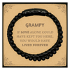 Sympathy Gifts For Loss Of Grampy Memorial Stone Leather Bracelets Gifts, Grampy If love alone could have kept you here, you would have lived forever., In Loving Memory Grampy Remembrance Gifts