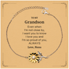 Grandson Gifts from Nana, Graduation Birhday Grandson Sunflower Bracelet Long Distance Relationship Gifts for Grandson Even when I'm not close by, I want you to know I love you. Love, Nana