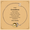 Grandson Gifts from Granny, Graduation Birhday Grandson Sunflower Bracelet Long Distance Relationship Gifts for Grandson Even when I'm not close by, I want you to know I love you. Love, Granny