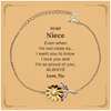 Niece Gifts from Tio, Graduation Birhday Niece Sunflower Bracelet Long Distance Relationship Gifts for Niece Even when I'm not close by, I want you to know I love you. Love, Tio