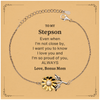 Stepson Gifts from Bonus Mom, Graduation Birhday Stepson Sunflower Bracelet Long Distance Relationship Gifts for Stepson Even when I'm not close by, I want you to know I love you. Love, Bonus Mom