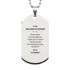 Granddaughter Gifts from Grandma, Graduation Birhday Granddaughter Silver Dog Tag Long Distance Relationship Gifts for Granddaughter Even when I'm not close by, I want you to know I love you. Love, Grandma