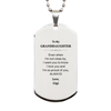 Granddaughter Gifts from Gigi, Graduation Birhday Granddaughter Silver Dog Tag Long Distance Relationship Gifts for Granddaughter Even when I'm not close by, I want you to know I love you. Love, Gigi