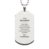 Grandson Gifts from Grandmother, Graduation Birhday Grandson Silver Dog Tag Long Distance Relationship Gifts for Grandson Even when I'm not close by, I want you to know I love you. Love, Grandmother