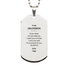 Grandson Gifts from Gigi, Graduation Birhday Grandson Silver Dog Tag Long Distance Relationship Gifts for Grandson Even when I'm not close by, I want you to know I love you. Love, Gigi