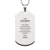 Grandson Gifts from Nonno, Graduation Birhday Grandson Silver Dog Tag Long Distance Relationship Gifts for Grandson Even when I'm not close by, I want you to know I love you. Love, Nonno