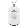 Grandson Gifts from Abuelo, Graduation Birhday Grandson Silver Dog Tag Long Distance Relationship Gifts for Grandson Even when I'm not close by, I want you to know I love you. Love, Abuelo