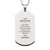 Son In Law Gifts from Bonus Mom, Graduation Birhday Son In Law Silver Dog Tag Long Distance Relationship Gifts for Son In Law Even when I'm not close by, I want you to know I love you. Love, Bonus Mom