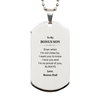 Bonus Son Gifts from Bonus Dad, Graduation Birhday Bonus Son Silver Dog Tag Long Distance Relationship Gifts for Bonus Son Even when I'm not close by, I want you to know I love you. Love, Bonus Dad