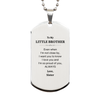 Little Brother Gifts from Sister, Graduation Birhday Little Brother Silver Dog Tag Long Distance Relationship Gifts for Little Brother Even when I'm not close by, I want you to know I love you. Love, Sister