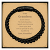 Grandson Gifts from Granddad, Graduation Birhday Grandson Stone Leather Bracelets Long Distance Relationship Gifts for Grandson Even when I'm not close by, I want you to know I love you. Love, Granddad