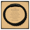Grandson Gifts from Gramps, Graduation Birhday Grandson Stone Leather Bracelets Long Distance Relationship Gifts for Grandson Even when I'm not close by, I want you to know I love you. Love, Gramps